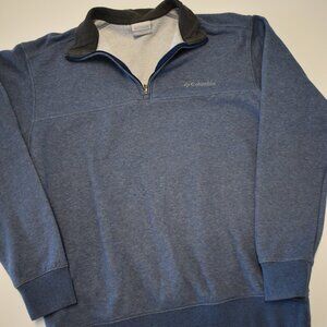 Columbia 1/4 Zip Pullover Blue Long Sleeve Sweatshirt, Men's Size M